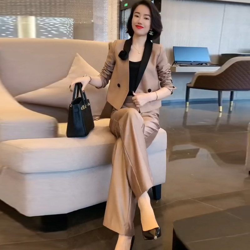 High-quality fried street salt series professional cold series suit suit suit jacket female spring and autumn wide-leg fashion temperament