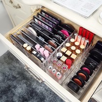 ins transparent plastic powder storage box lipstick nail polish eye shadow storage shelf display rack blush storage rack