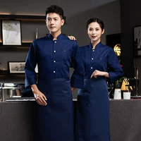 Темно -синие длинные рукава [сингл] + темно -синий фартук