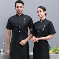 Черный фартук, короткий рукав