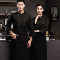 Черный лонгслив, фартук, увеличенная толщина