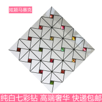 European pure white metal triangle self-adhesive mosaic bar wall sticker Living room kitchen TV background wallpaper