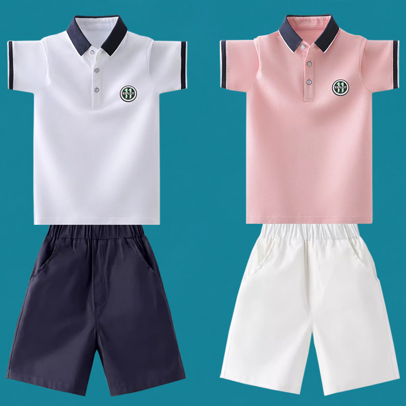 Children's Golf Clothing Short-Sleeved T-Shirt Summer Boys' Top Set Golf Children's Clothing Five-Point Pants Sports Shorts