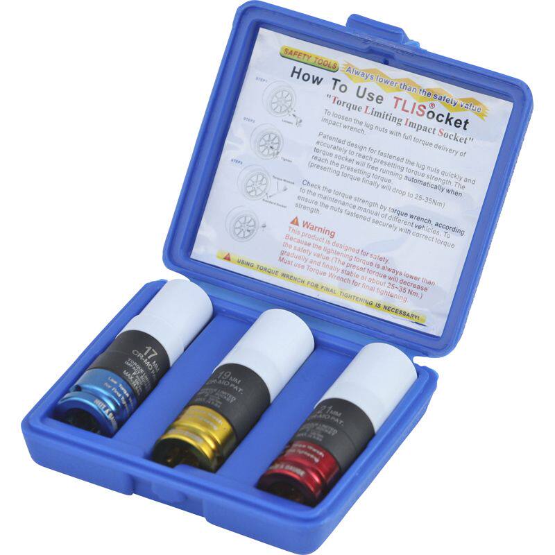 B1362 17 19 21mm Torque Limiting Impact Socket with Protective Cover Special Tools Made in Taiwan