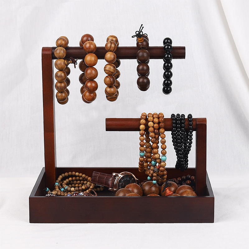 Solid Wood Bracelet Home Containing Jewelry Shelf Hanging Bracelet Buddha Everest Play with Handheld Ornament Shelf Key Necklace Display-Taobao