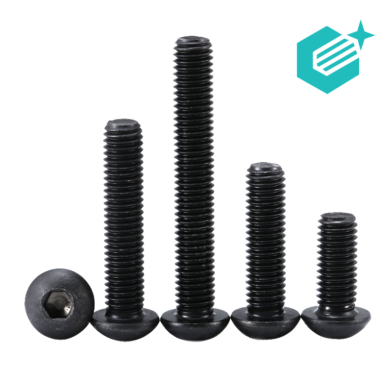 10 9 grade inner hexagonal screw round head disc head bolt M1 M1 6M2 5M3M4M5M8M10M12 black