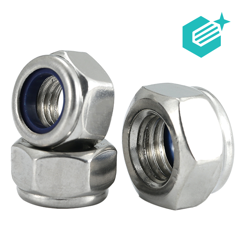 304 stainless steel anti-loose nut nylon non-slip locking 316 screw cap fine tooth Hideto M2M3M4M5M6M16