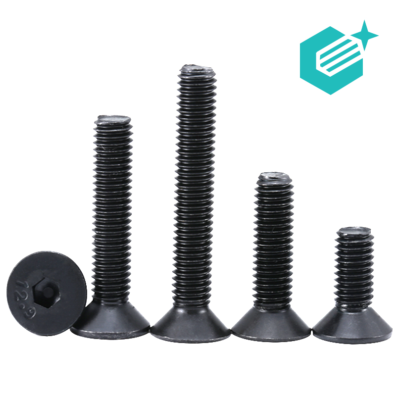 12 9 grade inner hexagonal screw countersunk head flat head bolt flat cup screws M3M4M5M6M8M10 screw black