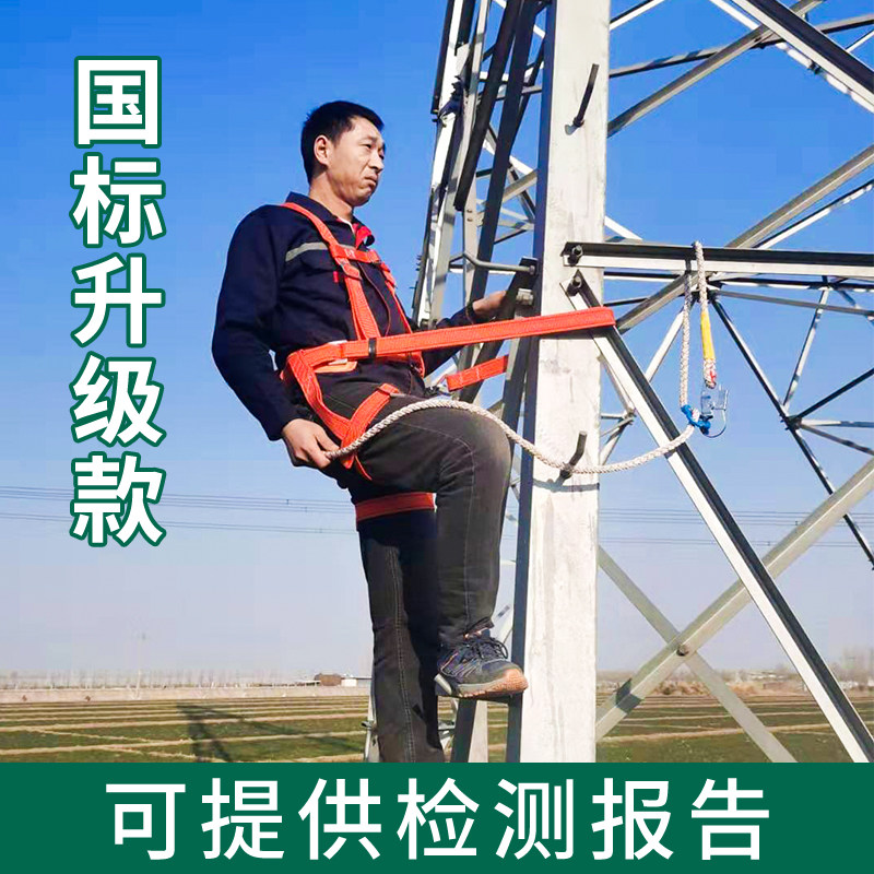 Electrician safety belt thickened belt Power operation outdoor GB special double insurance climbing rod fall-proof safety rope