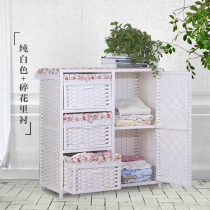 Rattan woven cupboard Locker Drawer storage cabinet Bedside table Baby baby wardrobe Childrens toy finishing cabinet