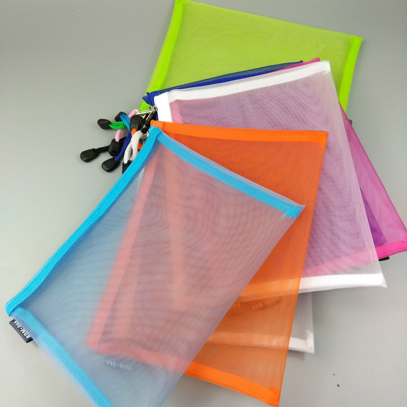 Small Text Bag Laced Bracelet Small Transparent Minimalist Web Yarn Breathable a5 a6 Bag Student Pen Bag Office Bill Bag