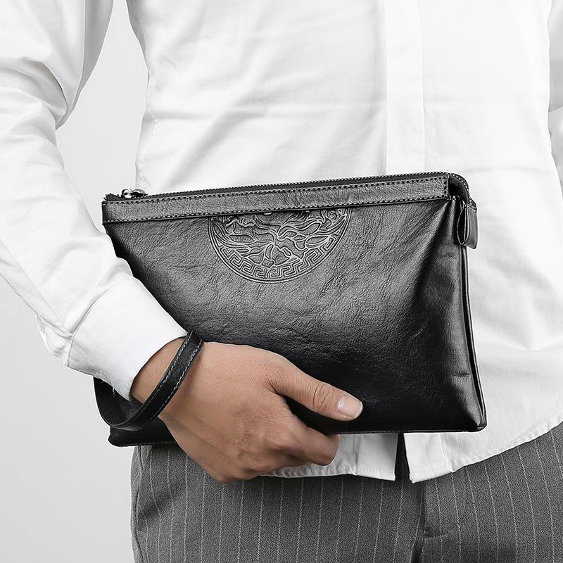 Treasure Tearoom Kangaroo Men's Hands Bau Leather 2022 Fashion Men's Bag Hands With Hand Envelopes Of Leather Wrapping Bag Clips