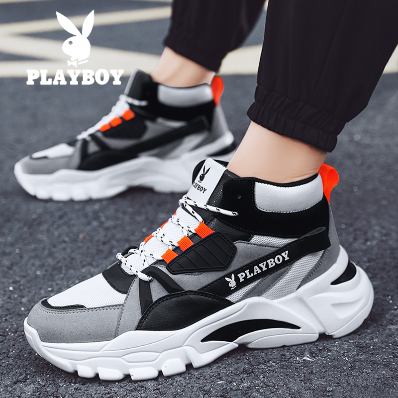 Playboy men's shoes winter leisure sports Joker trend increases ins net red high tube torre running tide shoes