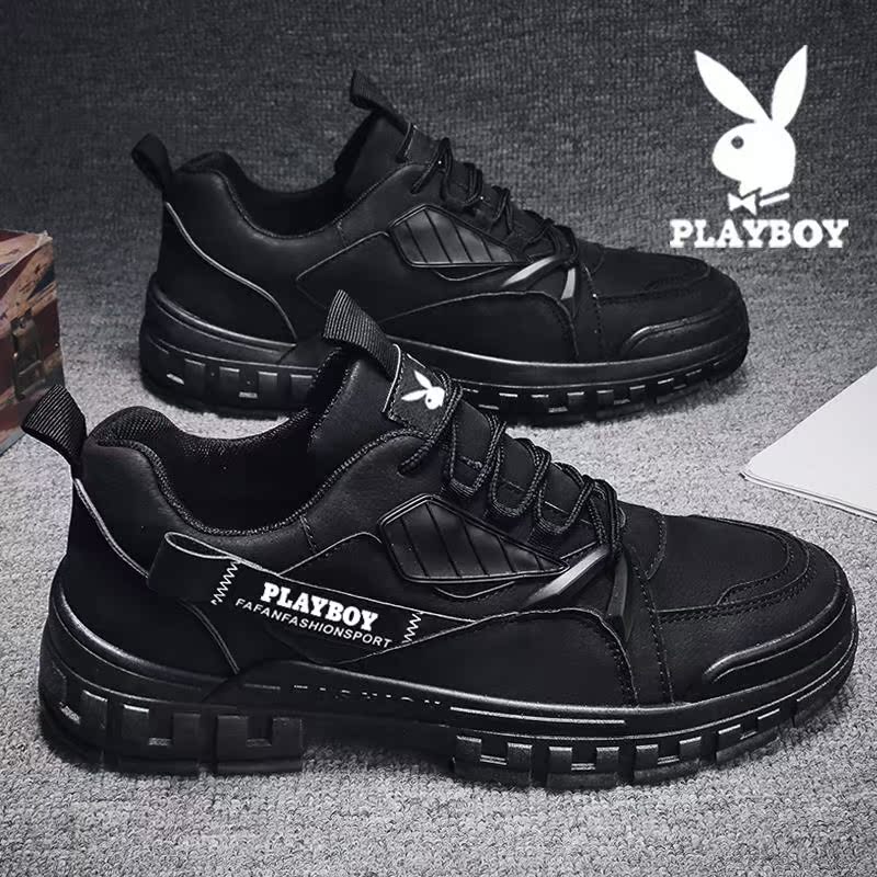Floral Playboy Laureault boys' shoes waterproof non-slip to work chefs kitchen special black men's casual leather shoes boomer shoes