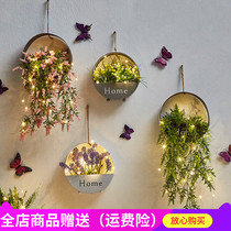 Net red shop wall wall decoration pendant Nail art store Creative milk tea shop Beauty shop Plant wall hanging flower pot