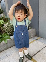 Didibear summer baby summer light soft denim backpack fart pants