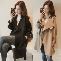 Windbreaker womens long small spring and autumn 2020 new loose student Korean version net red coat casual coat