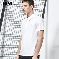 Áo sơ mi nam HIM Han Chong 2018 mùa hè mới dành cho nam Slim Lapel White Wild POLO Áo thun ngắn tay áo kẻ nam