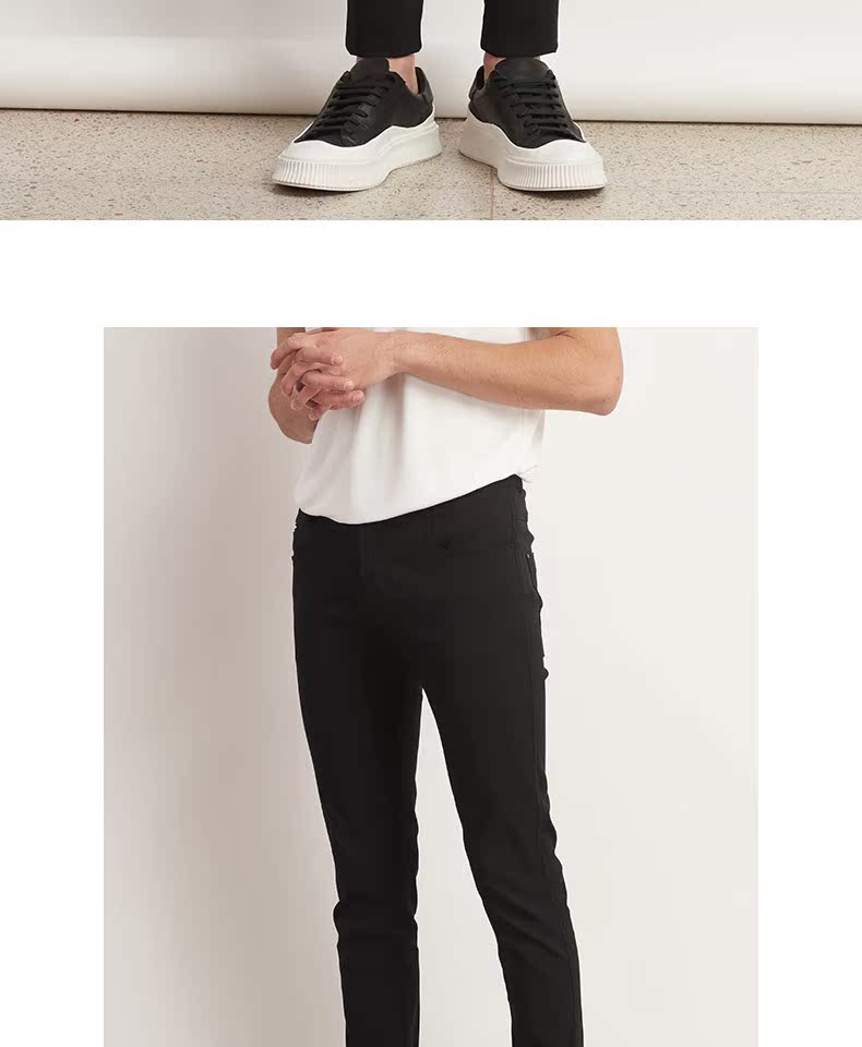 HIM Han Chong nam 2019 hè mới jeans đen Slim chân hoang dã quần nam triều dài - Quần jean quần kaki nam