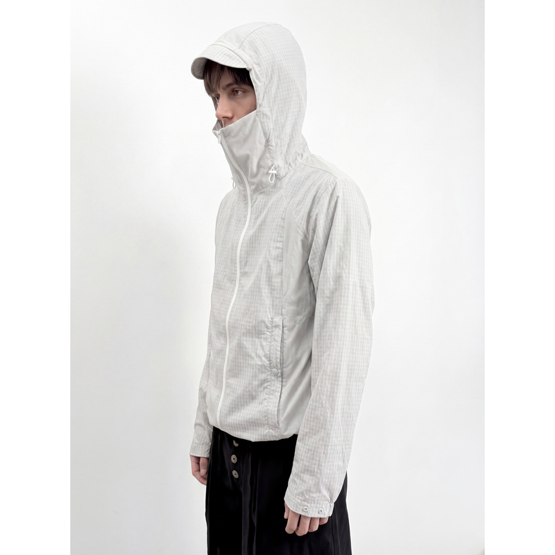 Ice up Lightweight High-Density Anti-Uv Dark Plaid Mesh Breathable Hooded Sun Protection Clothing Ice up Lightweight High-Density Anti-Uv Dark Plaid Mesh Breathable Hooded Sun Protection Clothing