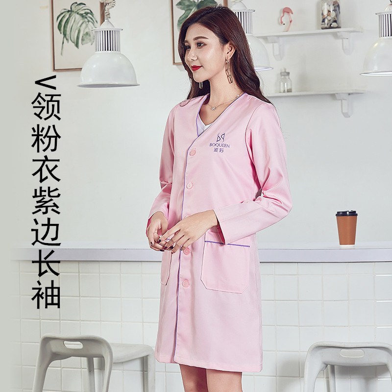 Maituo Hàn Quốc quản lý da quần áo bảo hộ bán vĩnh viễn snurse quần áo đẹp nha khoa thẩm mỹ viện giáo viên thêu trắng lớn mùa hè