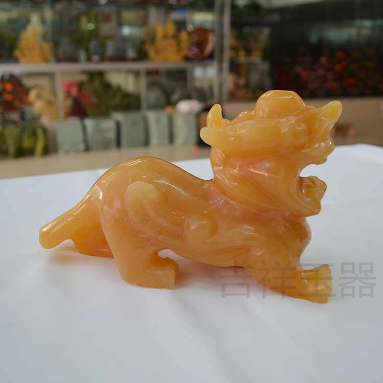 Natural jade Pixiu crafts lucky feng shui home decoration room office desk ornam