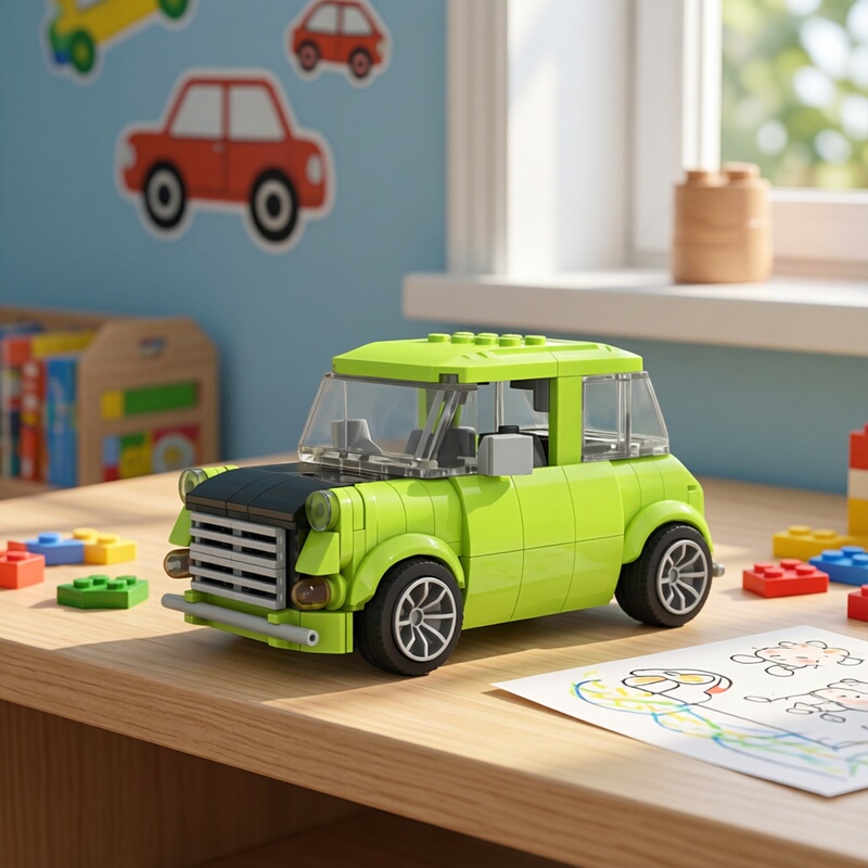 In-Stock Small Particle Moc-39171 Mr. Bean Mini Car Building Block Educational Toy Model Ornament
