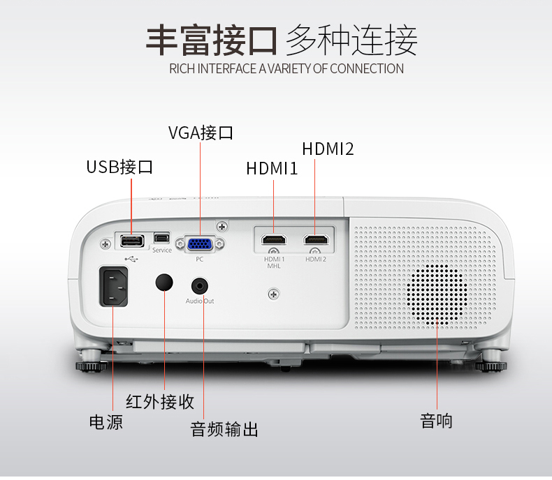 Epson Epson CH-TW5400 máy chiếu gia đình wifi không dây rạp hát tại nhà HD 3D ban ngày trực tiếp đầu tư văn phòng thương mại giảng dạy hội nghị đào tạo giáo dục kinh doanh máy chiếu 1080p
