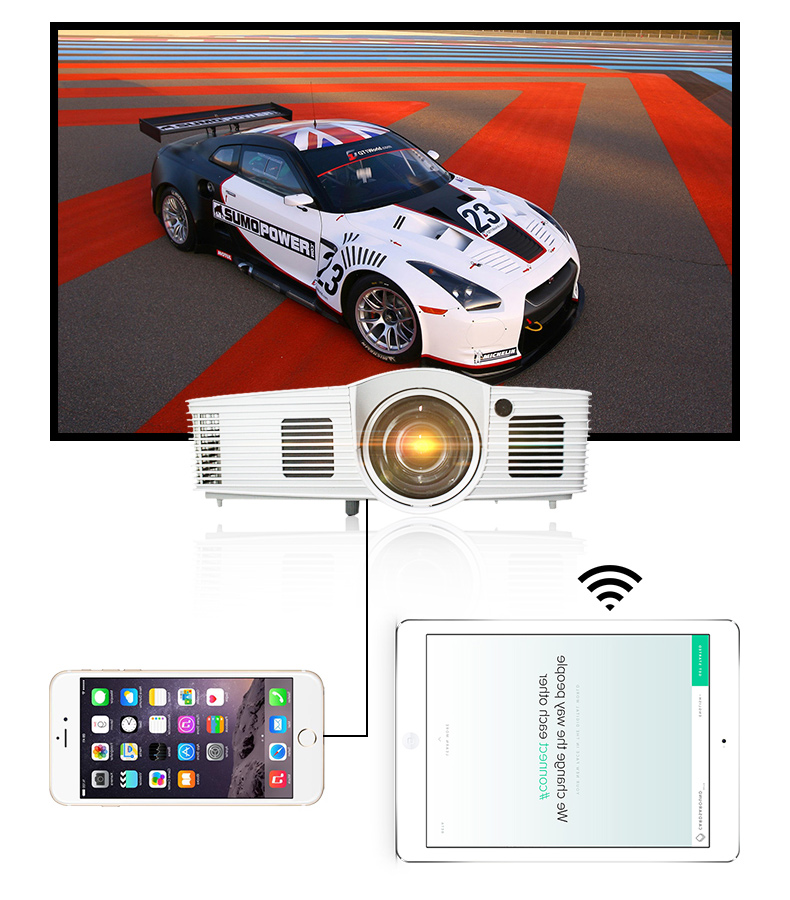 Máy chiếu Optoma siêu ngắn tiêu cự gia đình HD 1080P 4K Máy chiếu tại nhà GT1080