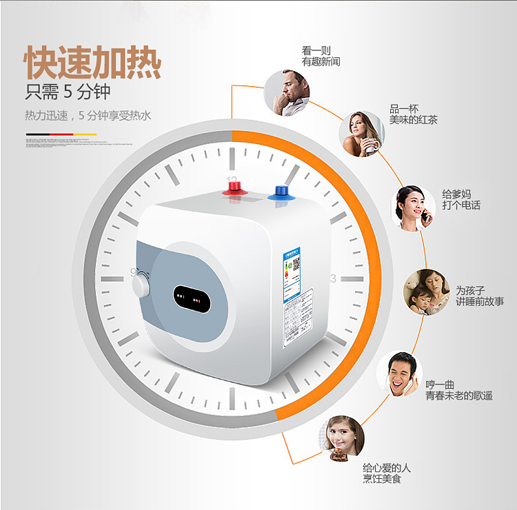 bình nước nóng trực tiếp Bếp Po loại nước trữ nước nóng bếp điện nóng và nóng 8L nước rửa chén gia dụng 10 lít 15L máy nóng lạnh kangaroo