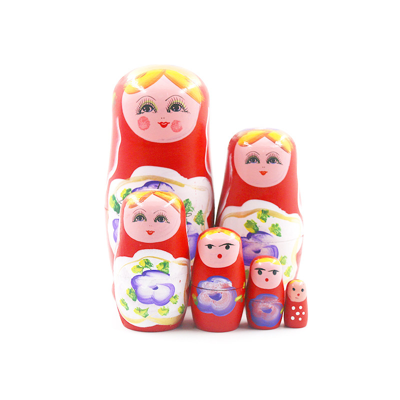 Matryoshka tourist attraction 6-layer painted paint cute girl doll Chinese style children's gift toys
