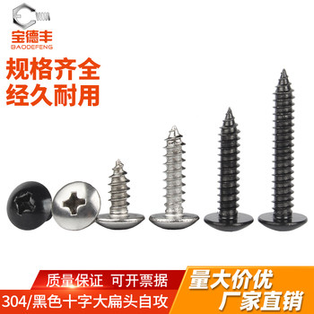 304不锈钢大扁头自攻螺丝圆头十字伞头蘑菇头木螺钉M3M3.5M4M5M6
