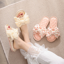 Small fragrance home slippers female summer cute girl heart Home ins net red tide wear cool drag non-slip soft bottom thick