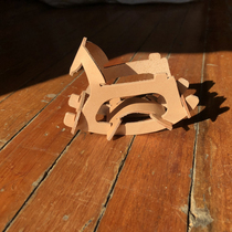 D I homemade home furnishing toys primary color cowhide assembled wooden rocking horse