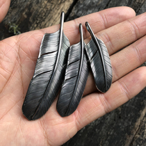 Cholos meticulous into non-GOROS Japan handmade three specifications Silver Feather Pendant