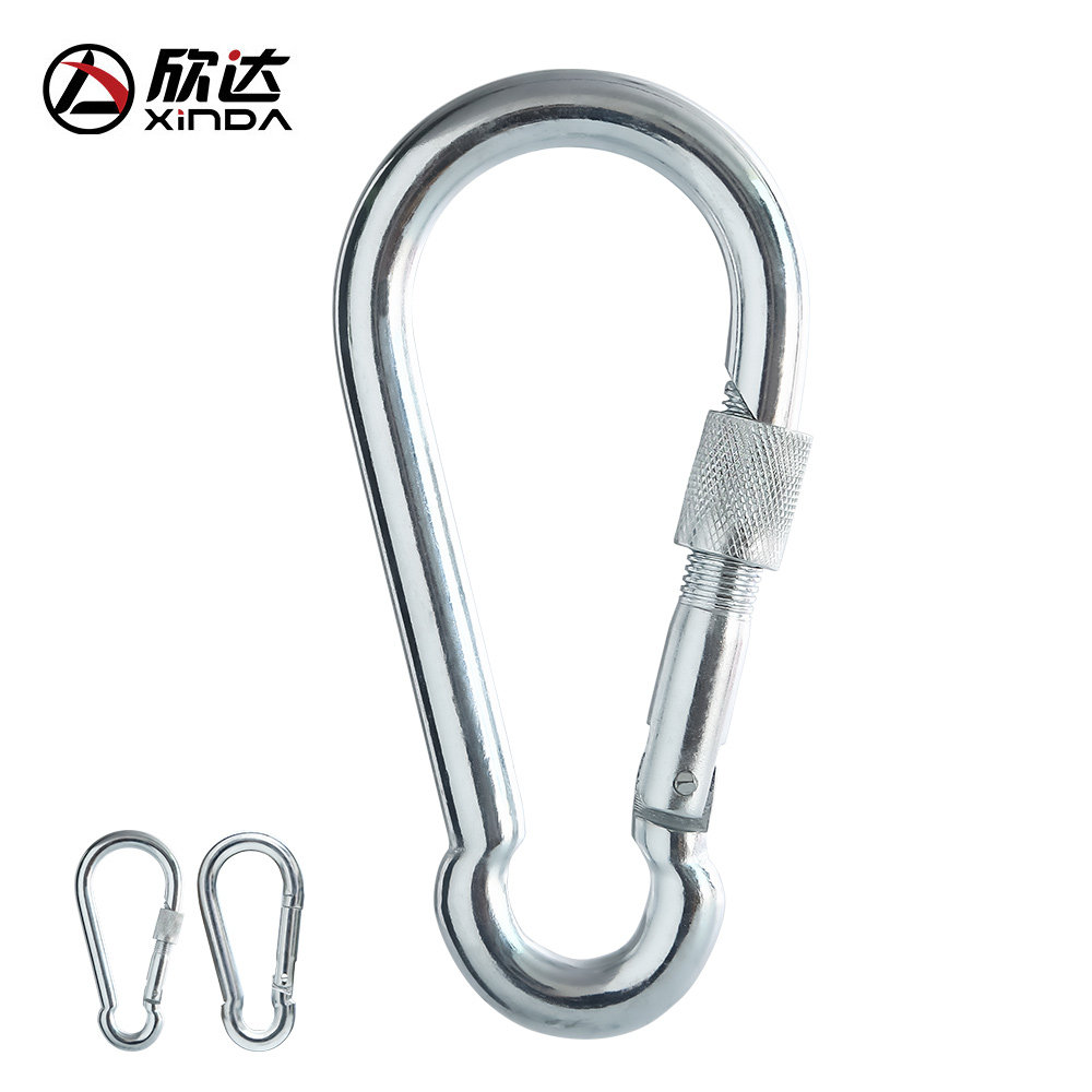 xinda hindda outdoor climbing hook with lock steel for mountaineering buckle safety hanging buckle lock yoga hook buckle lock