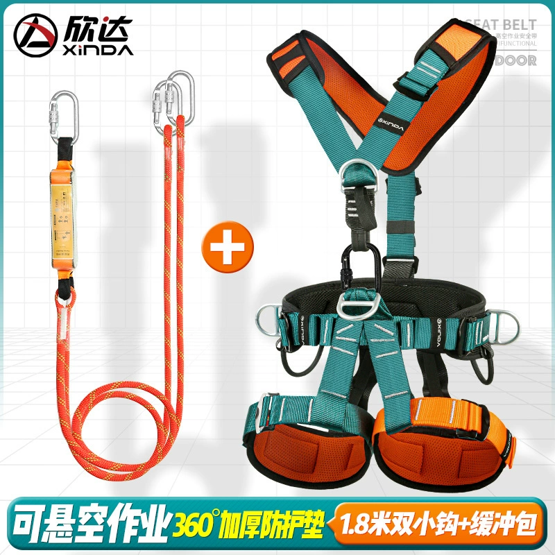 dây đai an toàn toàn thân 2 móc Xinda tiêu chuẩn quốc gia mới đai an toàn toàn thân năm điểm làm việc trên không leo núi cứu hộ lắp đặt điều hòa không khí trọn bộ thiết bị giá dây đai an toàn điện lực dây bảo hiểm toàn thân 