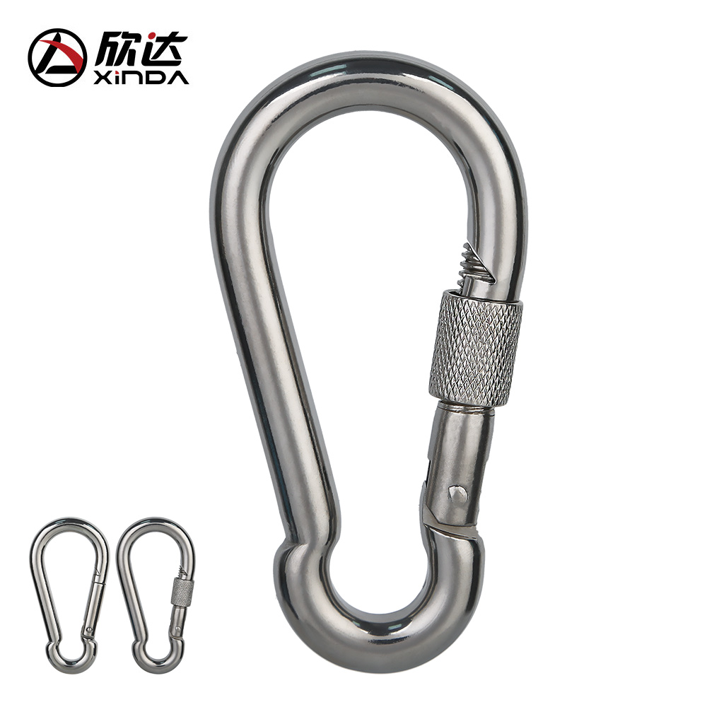 Hinda Stainless Steel Opening Ring Mountaineering Buckle Climbing Rock Insurance Button Aerial Yoga Hook Nut Opening Ring Dog Necklace Clasp