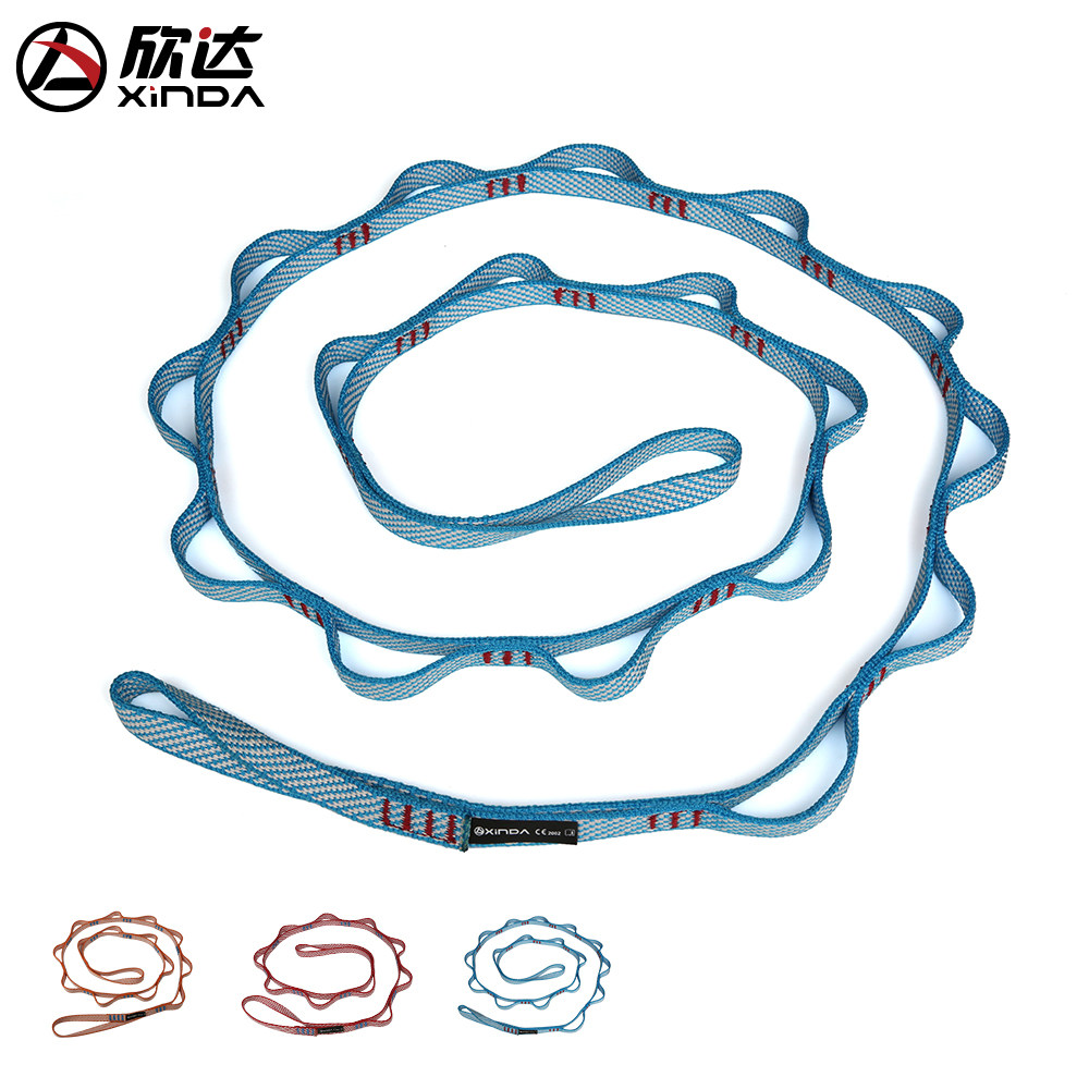 Hinda outdoor climbing belt climbing chrysanthemum rope di Nma forming light chrysanthemum rope with downhill wear-resistant flat belt ring