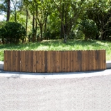 Поврежденный деревянный забор, забор сад сад, цветочный кровать, деревянный забор, забор забора