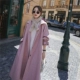 Áo khoác len kiểu Hepburn nữ dài đến giữa đầu gối 2019 phổ biến mới mùa thu và mùa đông áo len nhỏ dày - Áo Hàn Quốc