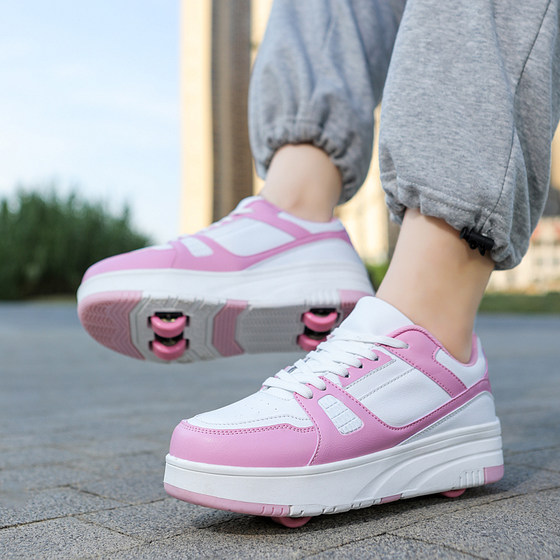 Heelys 4 륜 보이지 않는 학생 롤러 스케이트 분리 가능하고 걷기 쉬운 소년 소녀 바퀴 신발 어린이 변형 신발