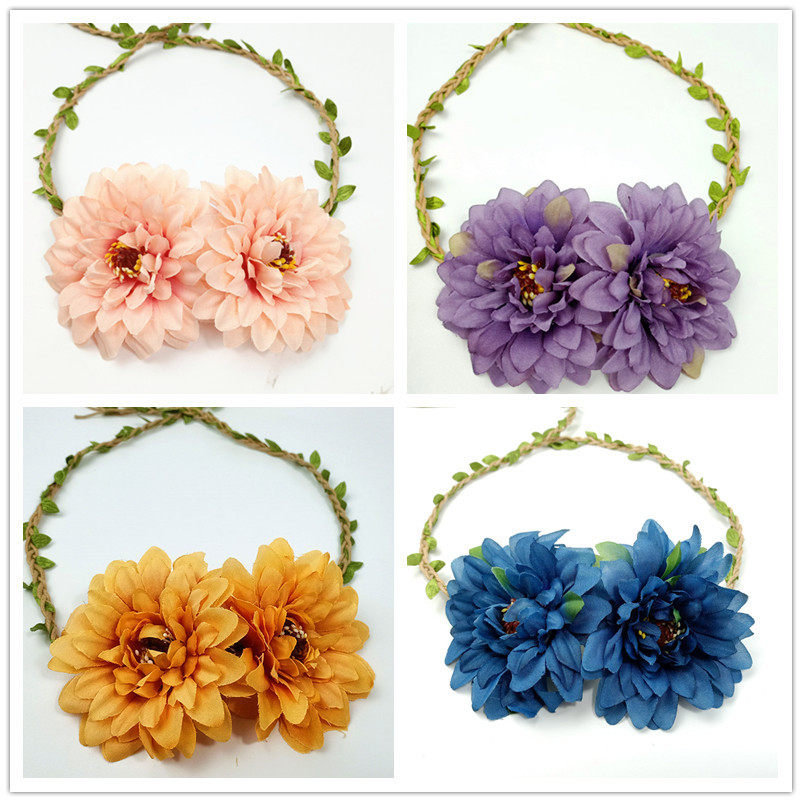 Adornment accessories Flower ring straw hat Flower with handmade DIY ornament Flowers Silk Flower Bouquet Fake Flowers