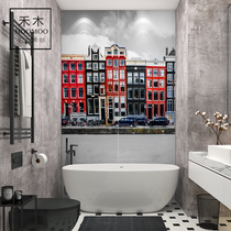 Toilet tile background wall microcrystalline stone bathroom tile Nordic beauty bathroom bathroom wall tile custom waterproof