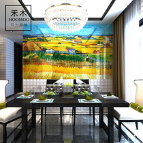 Art tile background wall European restaurant dining room decorative mural abstract personality World famous painting Van Gogh pastoral