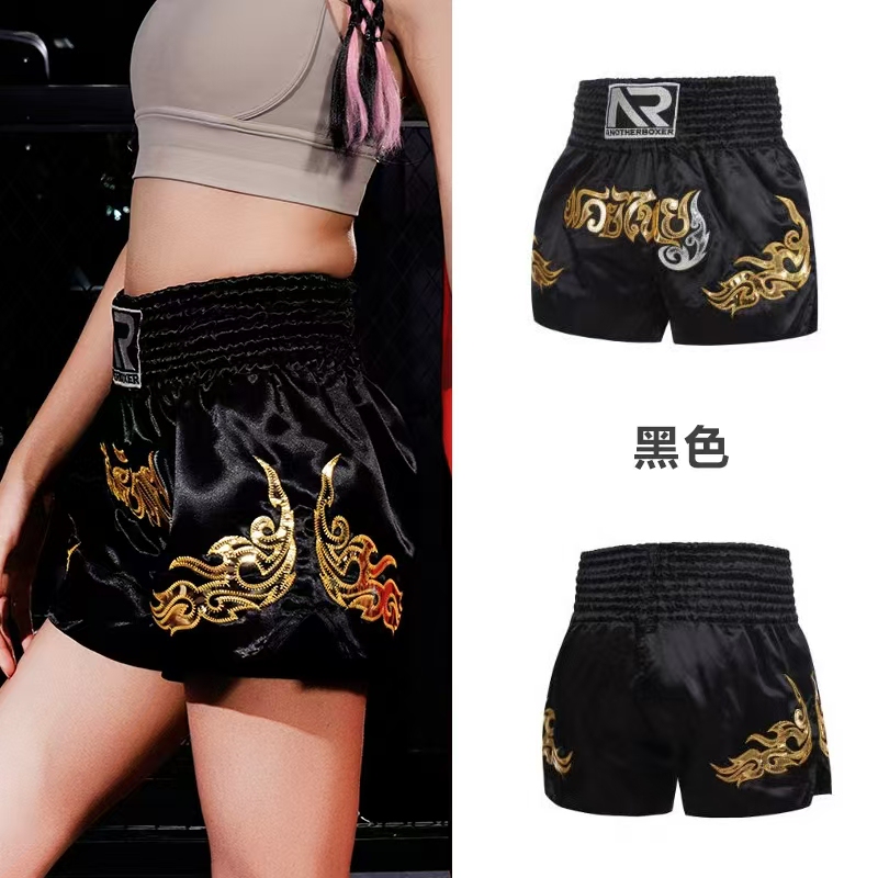 Muay Thai Shorts Men's Boxing Uniform Professional Training Fitness Fighting Free Combat Shorts Children's Adult Sanda Style