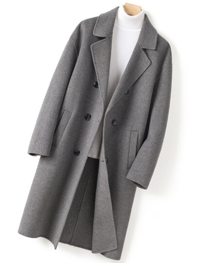 Autumn and winter new suit collar double-sided woolen cashmere coat men's mid-length casual 100% pure woolen woolen coat