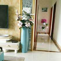 2020 Jingdezhen ceramic floor vase living room large hydroponic home porcelain bottle ornaments dried flower arrangement decoration