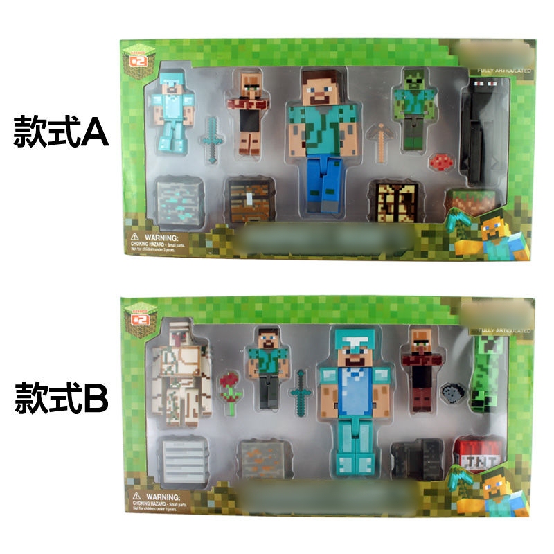 Peripheral Toys, Figurines, Building Blocks, Creeper Monster, Doll Model Toys, Movable and Light-Emitting