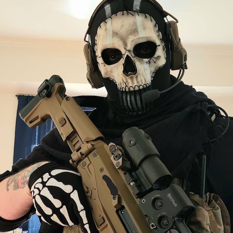 Call of Duty 2 Skull Mask Halloween Game Character Headgear Ghost Mask Escape Room Adult Costume Props Call of Duty 2 Skull Mask Halloween Game Character Headgear Ghost Mask Escape Room Adult Costume Props